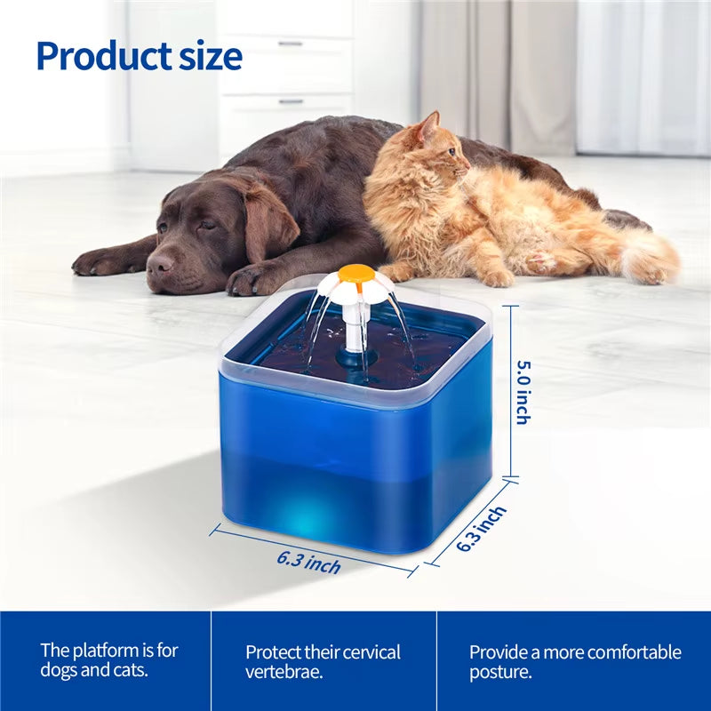 2L Automatic Pet Water Fountain with LED & 4-Stage Filtration