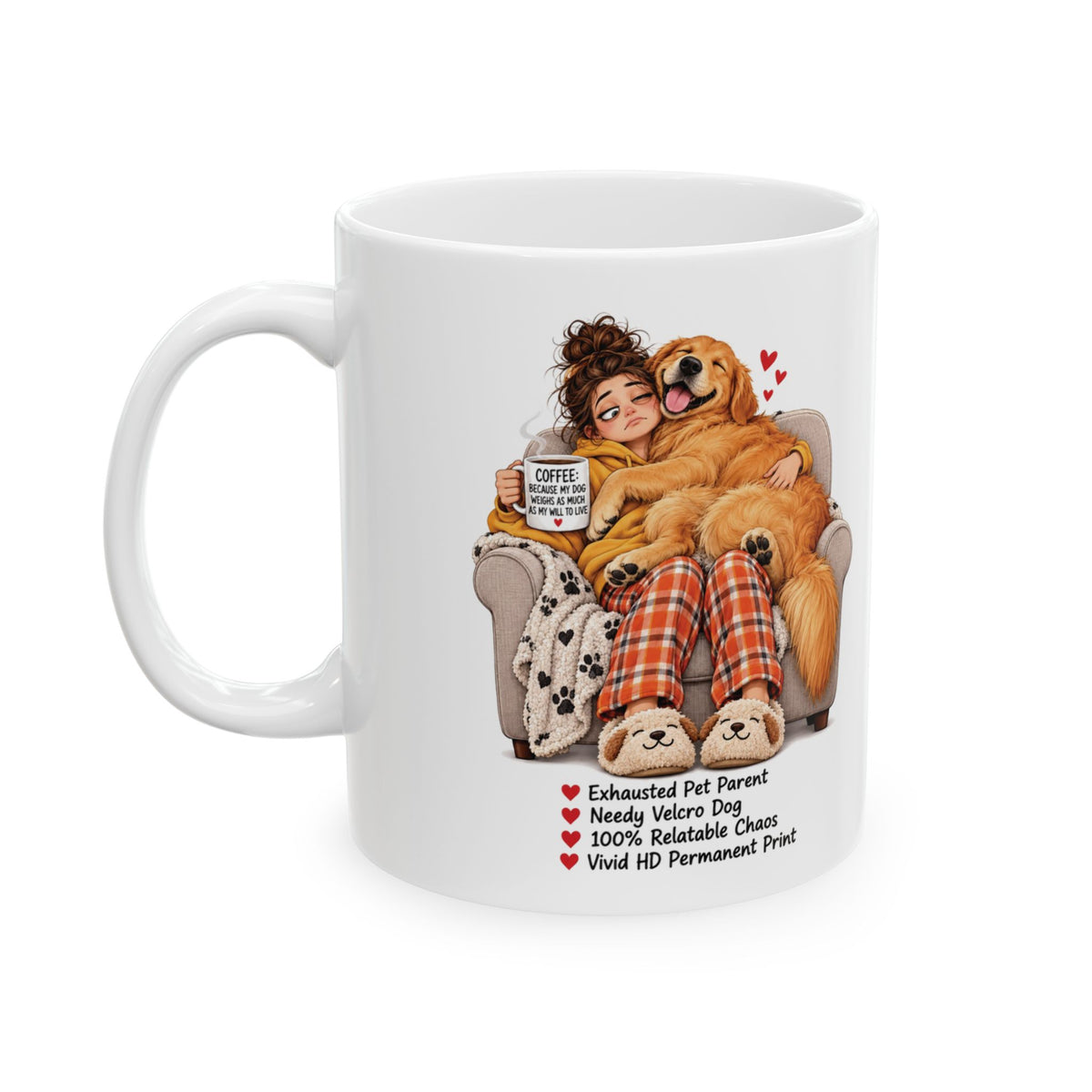 Pet Parent Nutrition Facts Ceramic Coffee Mug | Velcro Dog Lover Gift