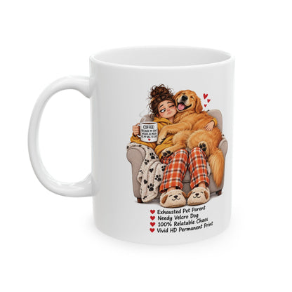 Pet Parent Nutrition Facts Ceramic Coffee Mug | Velcro Dog Lover Gift