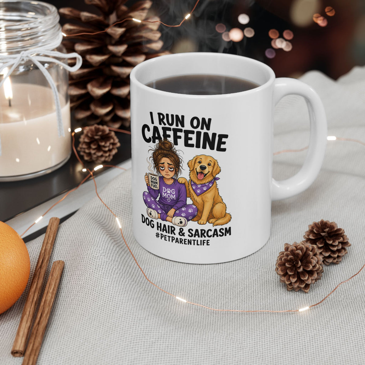 Caffeine, Dog Hair & Sarcasm Ceramic Mug