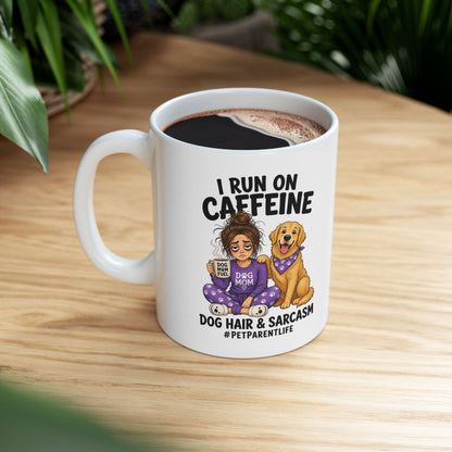 Caffeine, Dog Hair & Sarcasm Ceramic Mug