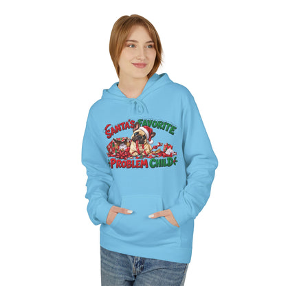 Santa's Favorite Problem Child French Bulldog Christmas Hoodie | Funny Holiday Dog Lover Pullover