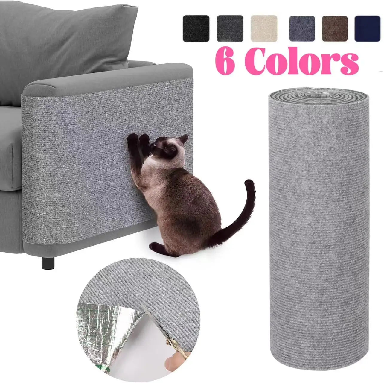 Self-Adhesive Cat Scratching Mat – Trimmable Furniture & Sofa Protector