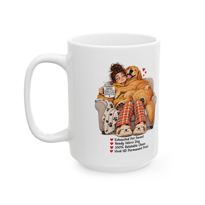 Pet Parent Nutrition Facts Ceramic Coffee Mug | Velcro Dog Lover Gift