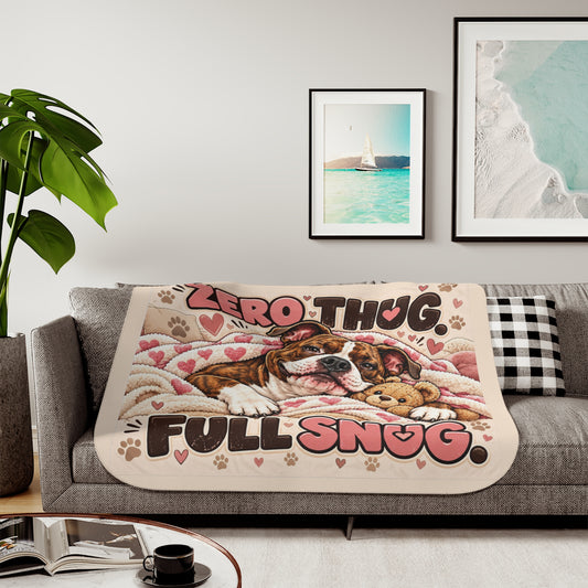Zero Thug Full Snug Pit Bull Sherpa Fleece Blanket