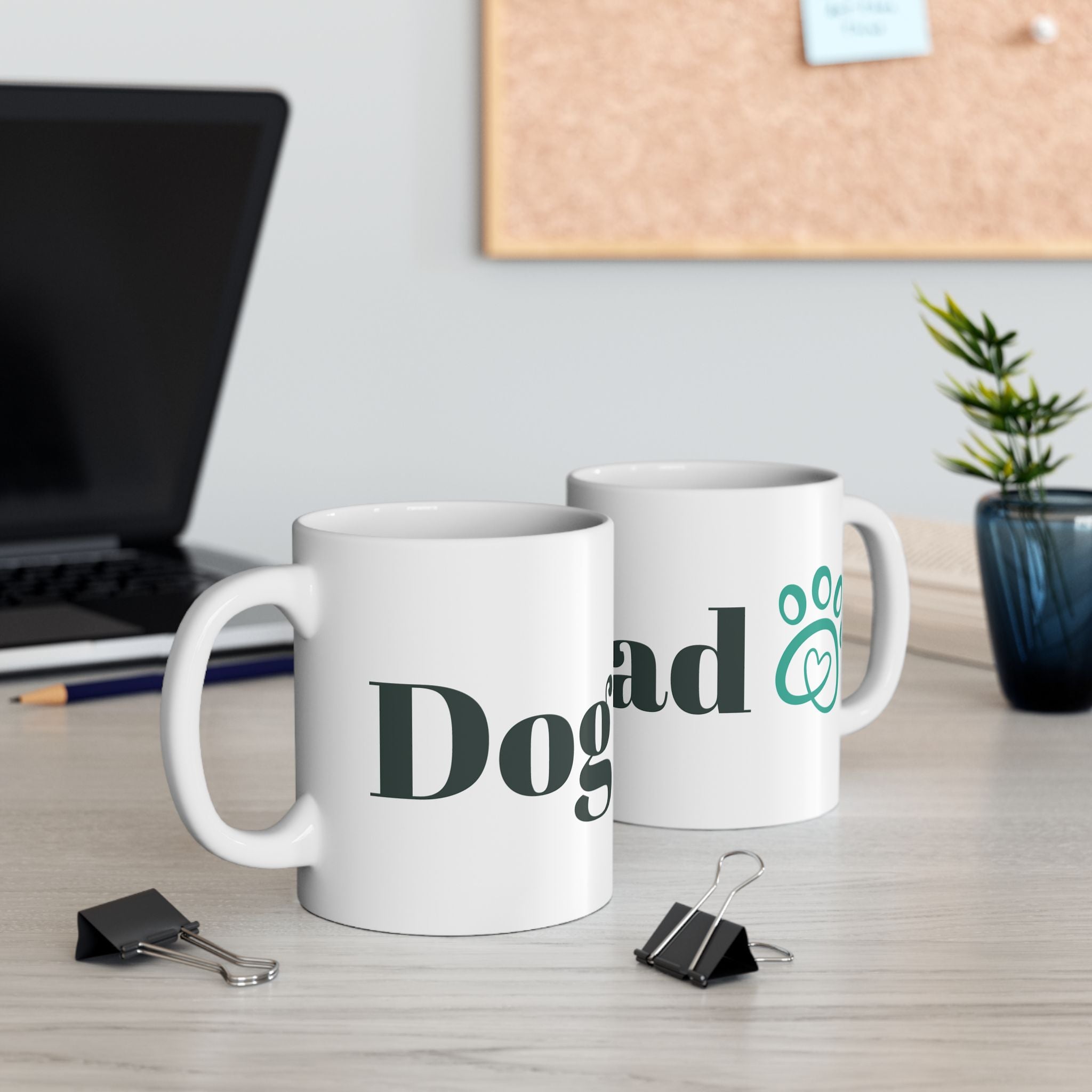 Dog Dad Ceramic Mug — Paw Print Coffee Cup for Pet Lovers (11oz & 15oz)