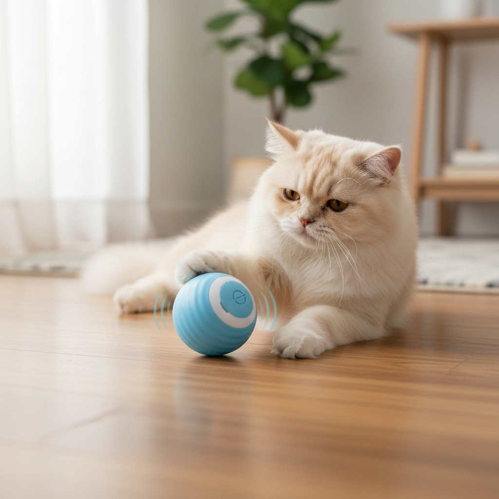 Interactive Electric Cat Ball Toy – Auto-Rolling & Rotating for Solo Play