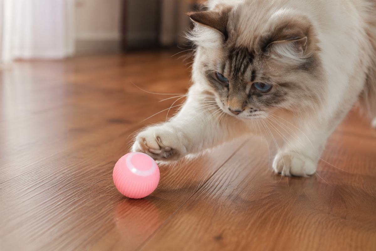 Interactive Electric Cat Ball Toy – Auto-Rolling & Rotating for Solo Play