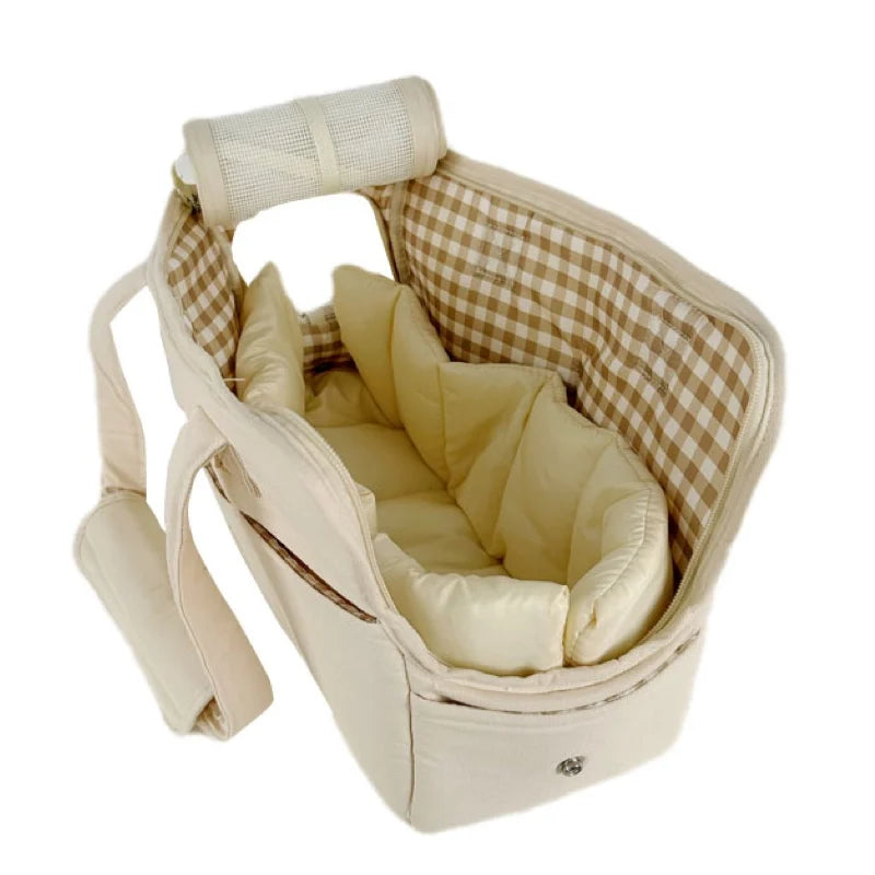 Portable Pet Carrier Shoulder Bag – Travel Handbag for Small Dogs & Cats with Optional Accessories