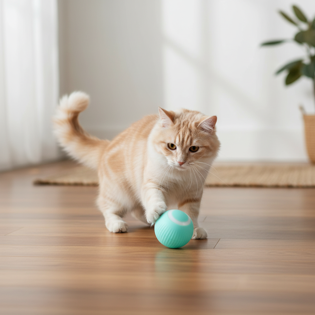 Interactive Electric Cat Ball Toy – Auto-Rolling & Rotating for Solo Play