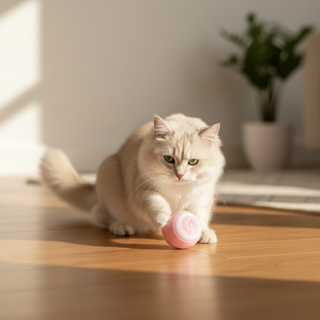 Interactive Electric Cat Ball Toy – Auto-Rolling & Rotating for Solo Play