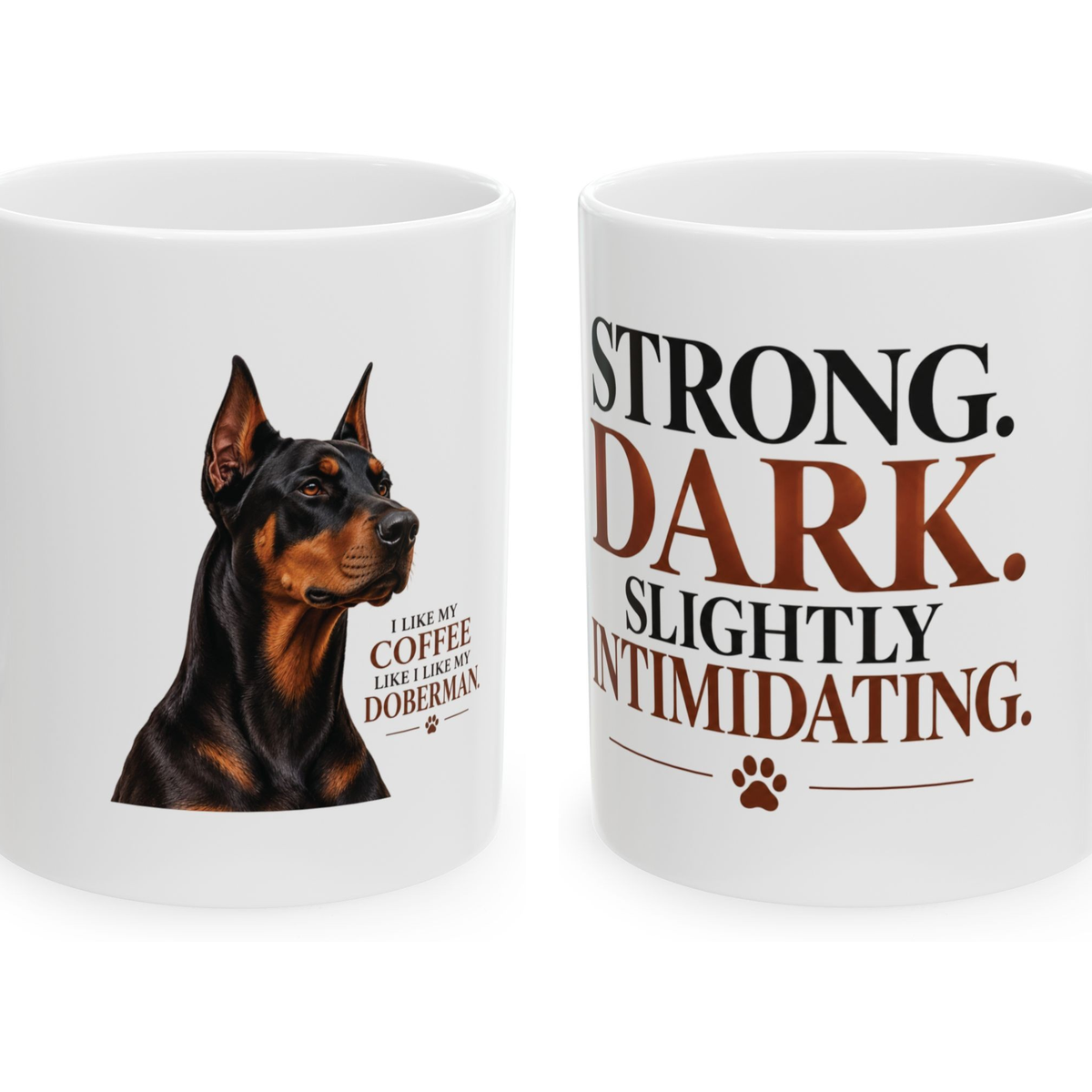 I Like My Coffee Like My Doberman Strong Dark Ceramic Coffee Mug