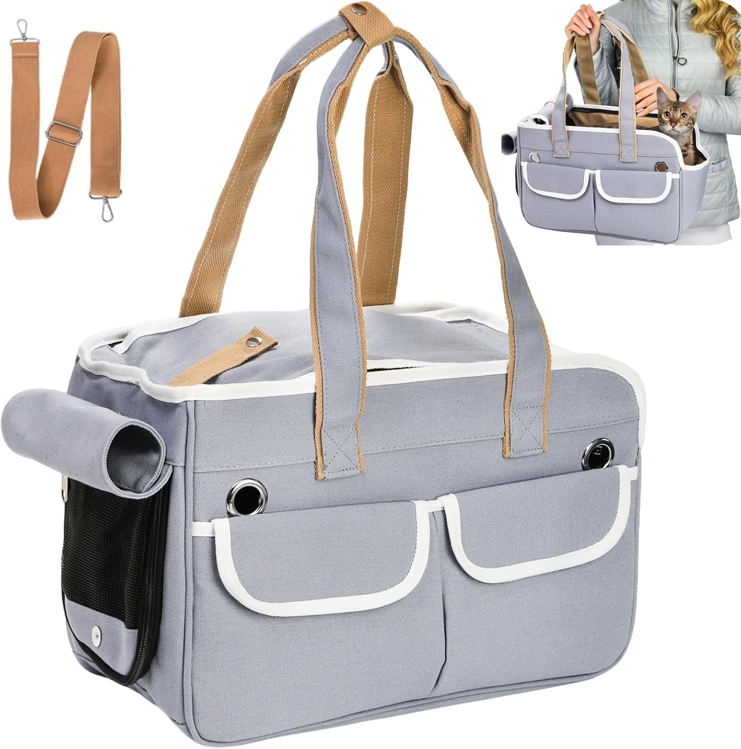 Collapsible Soft-Sided Pet Carrier – Airline Approved Travel Bag (Up to 12 lbs)