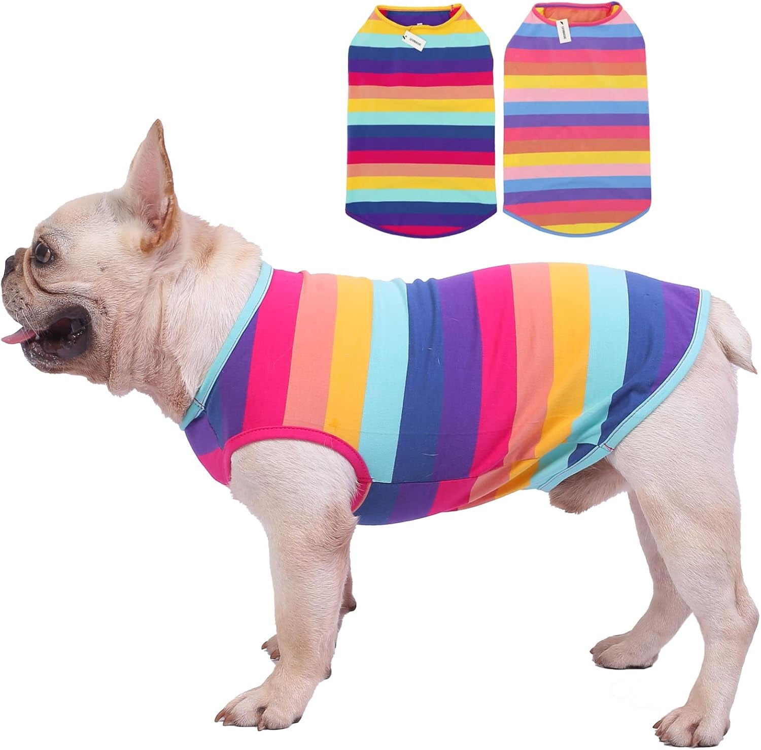 Striped Cotton Dog T-Shirt – Soft Sleeveless Vest for Dogs & Cats