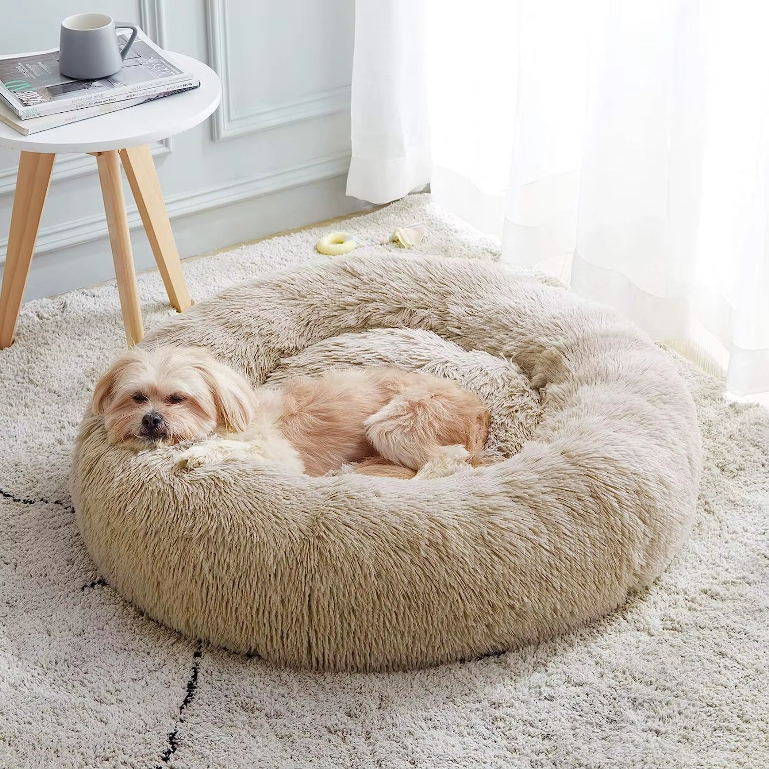 Plush Calming Cat Bed – Soft Warm Sleeping Nest for Cats & Small Dogs