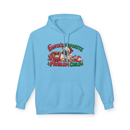 Santa's Favorite Problem Child French Bulldog Christmas Hoodie | Funny Holiday Dog Lover Pullover