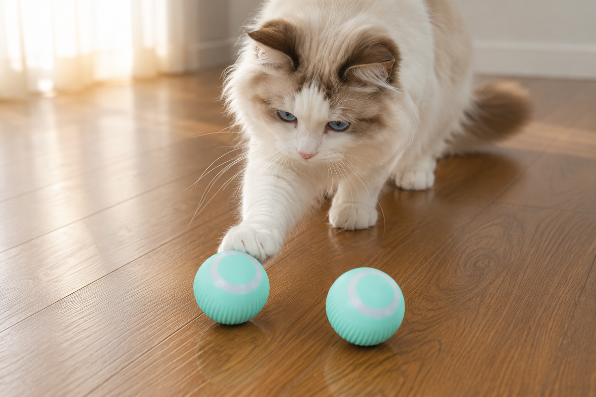 Interactive Electric Cat Ball Toy – Auto-Rolling & Rotating for Solo Play