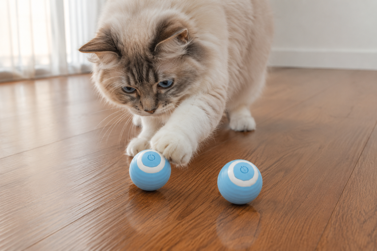 Interactive Electric Cat Ball Toy – Auto-Rolling & Rotating for Solo Play
