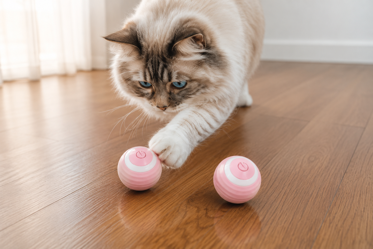 Interactive Electric Cat Ball Toy – Auto-Rolling & Rotating for Solo Play