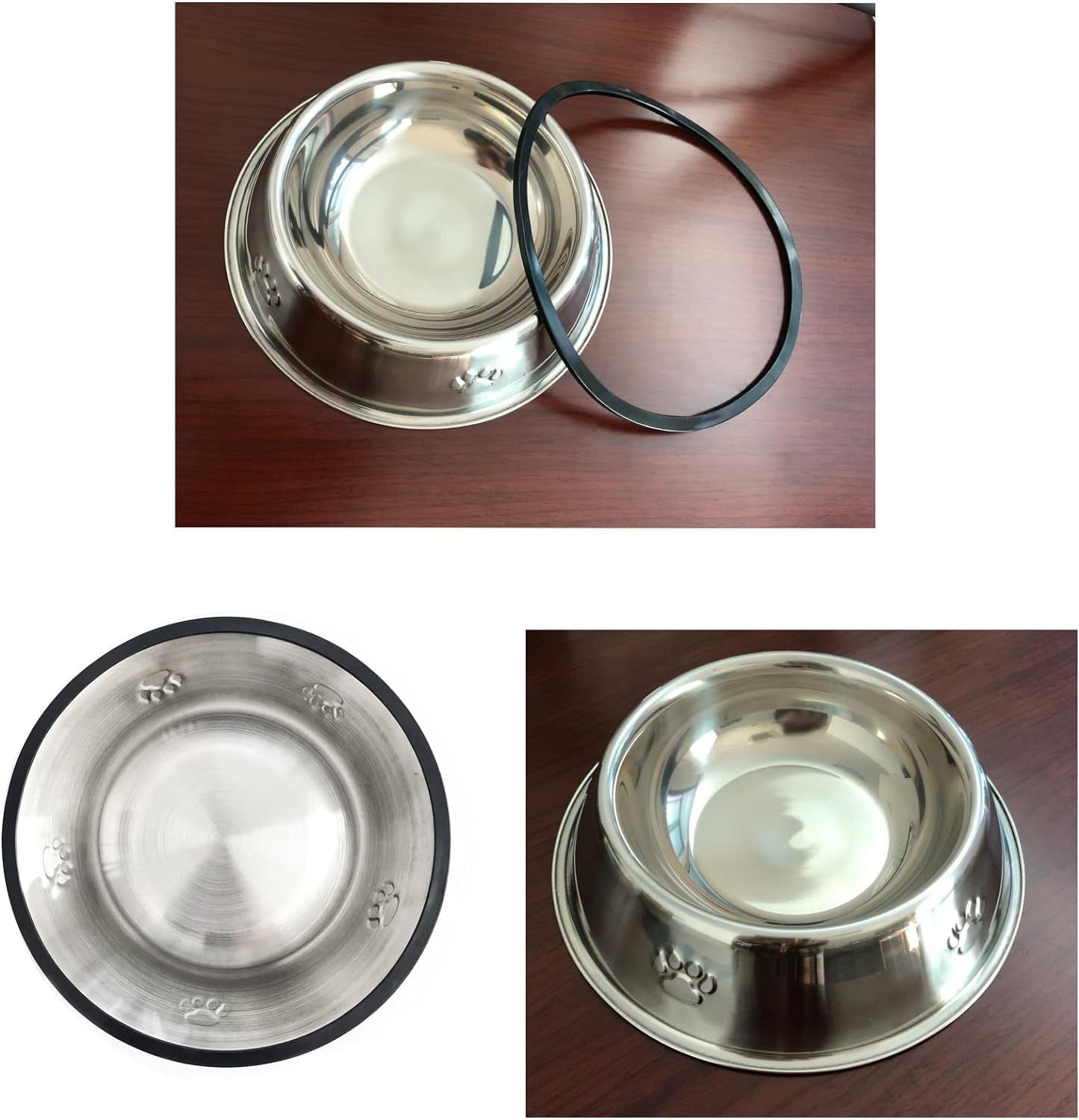 Premium Stainless Steel Dog Bowls - Perfect Feeding Solution for Puppies and Kittens (Set of 2)