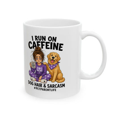 Caffeine, Dog Hair & Sarcasm Ceramic Mug