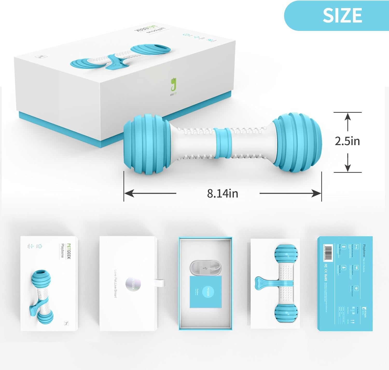 Exciting Interactive Dog Toy - Automatic Chew Bone for Endless Fun, Safe & Durable with Rechargeable USB (Blue)