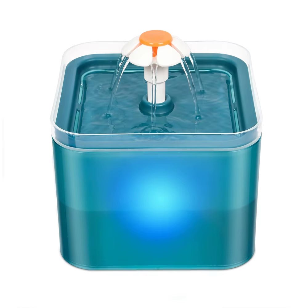 2L Automatic Pet Water Fountain with LED & 4-Stage Filtration