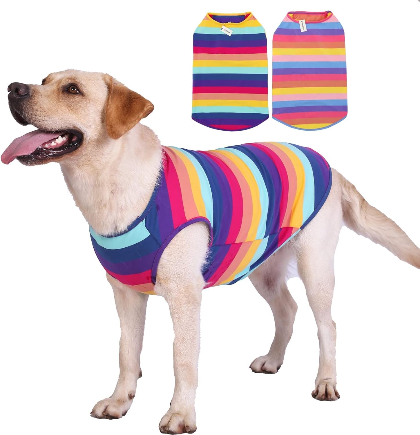 Striped Cotton Dog T-Shirt – Soft Sleeveless Vest for Dogs & Cats