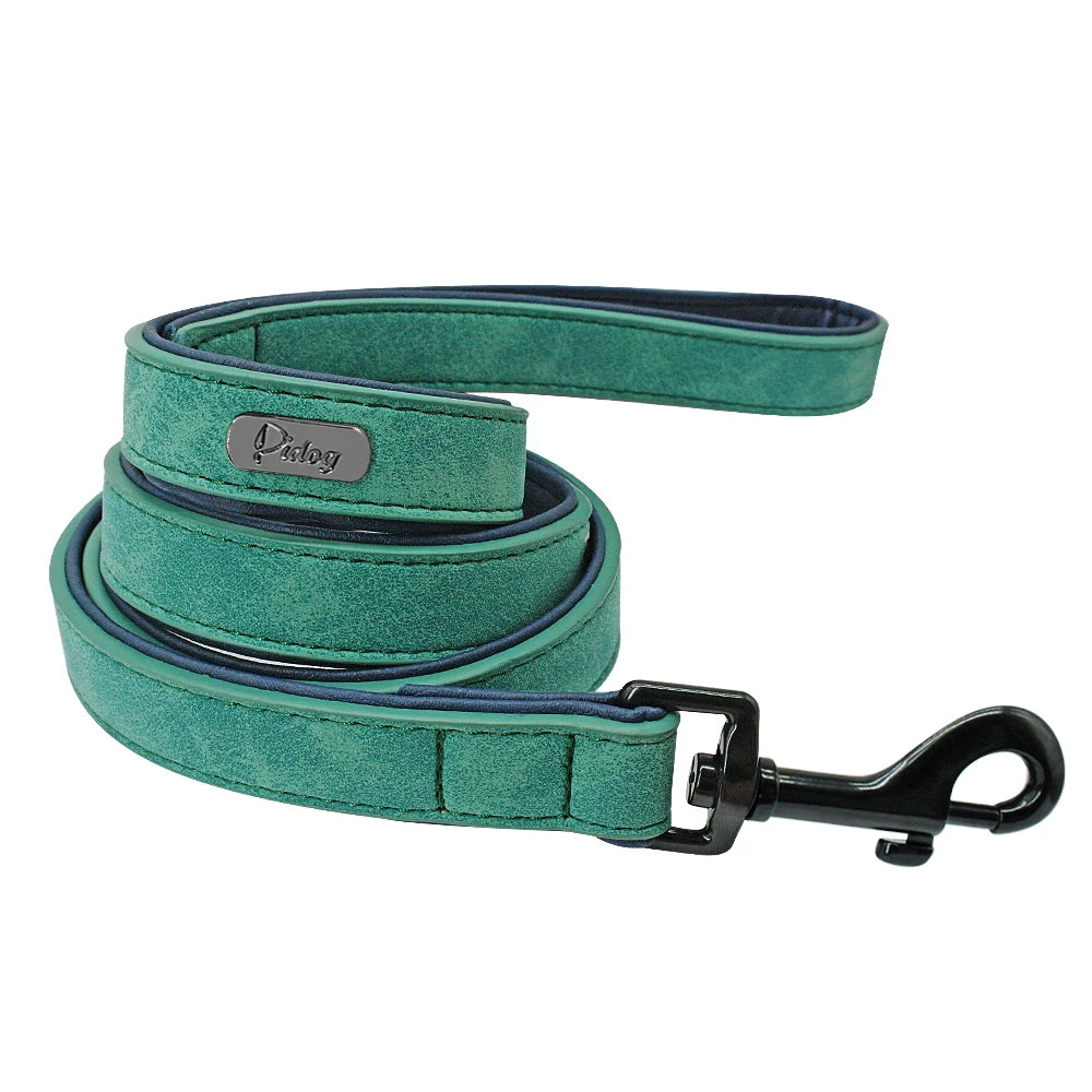 Leather Dog Leash 4 ft – Padded Handle, Heavy-Duty Lead
