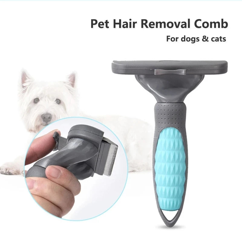 Double-Sided Deshedding & Dematting Rake for Dogs & Cats – Extra Wide