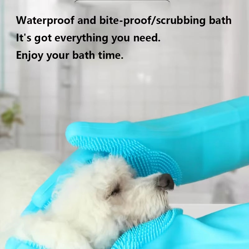 Silicone Pet Grooming Gloves – Hair Removal & Deshedding for Dogs & Cats