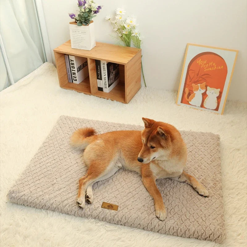 Orthopedic Memory Foam Dog Bed – Waterproof, Washable Faux Fur Cover with Anti-Slip Bottom
