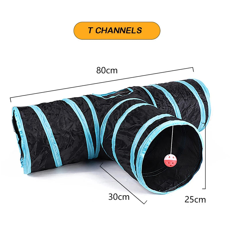 Foldable Cat Tunnel Toy – S-Shape & Y-Shape for Indoor Play