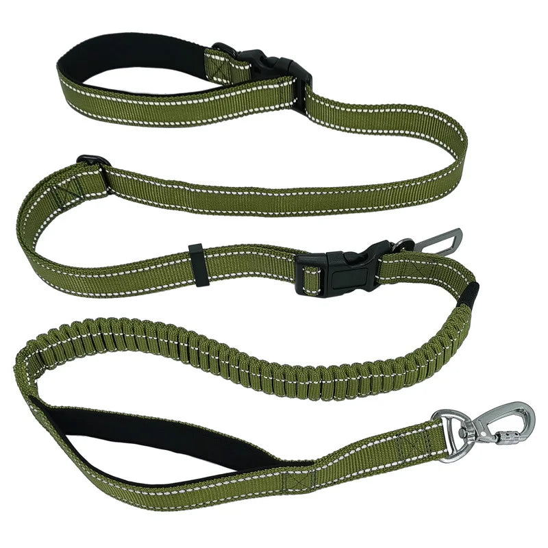 Hands-Free Bungee Dog Leash 6-in-1 – Adjustable Waist Lead