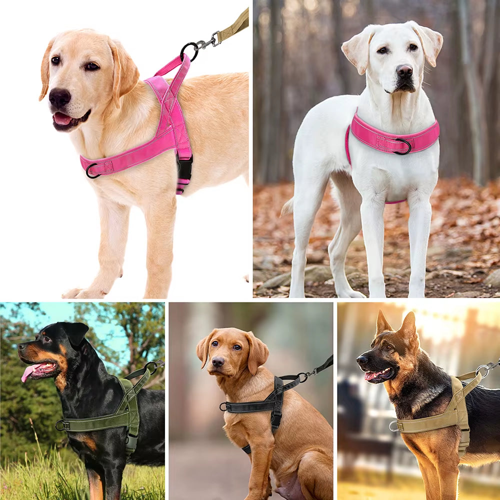 No-Pull Dog Harness with Handle – Reflective, Adjustable