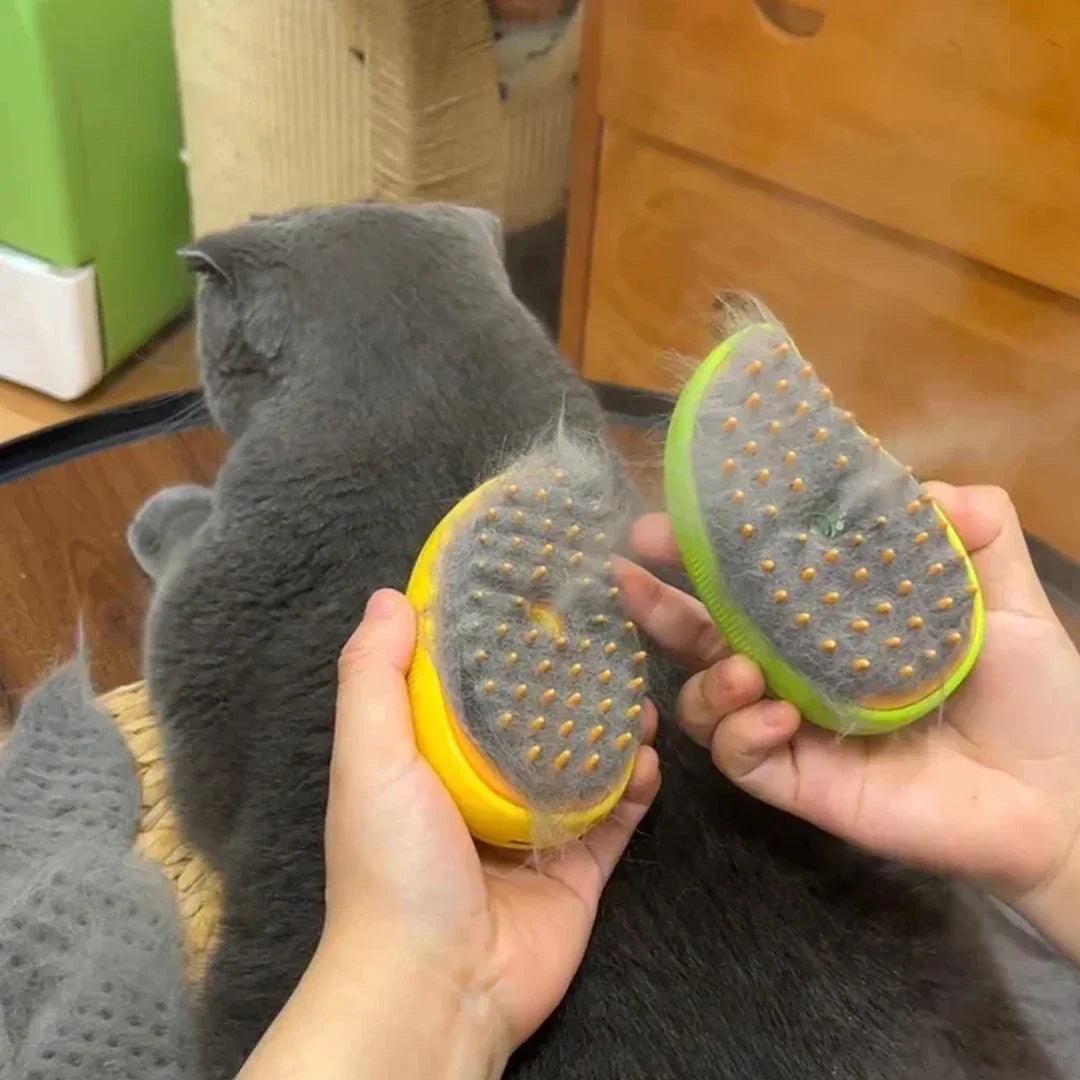 3-in-1 Electric Steam Brush for Dogs & Cats – Grooming, Deshedding & Massage