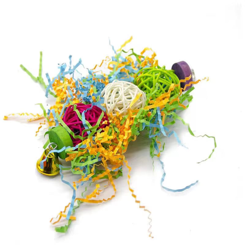 Bird Parrot Toy Set – Colorful Shredder & Foraging Cage Toys (2–3 Pack)