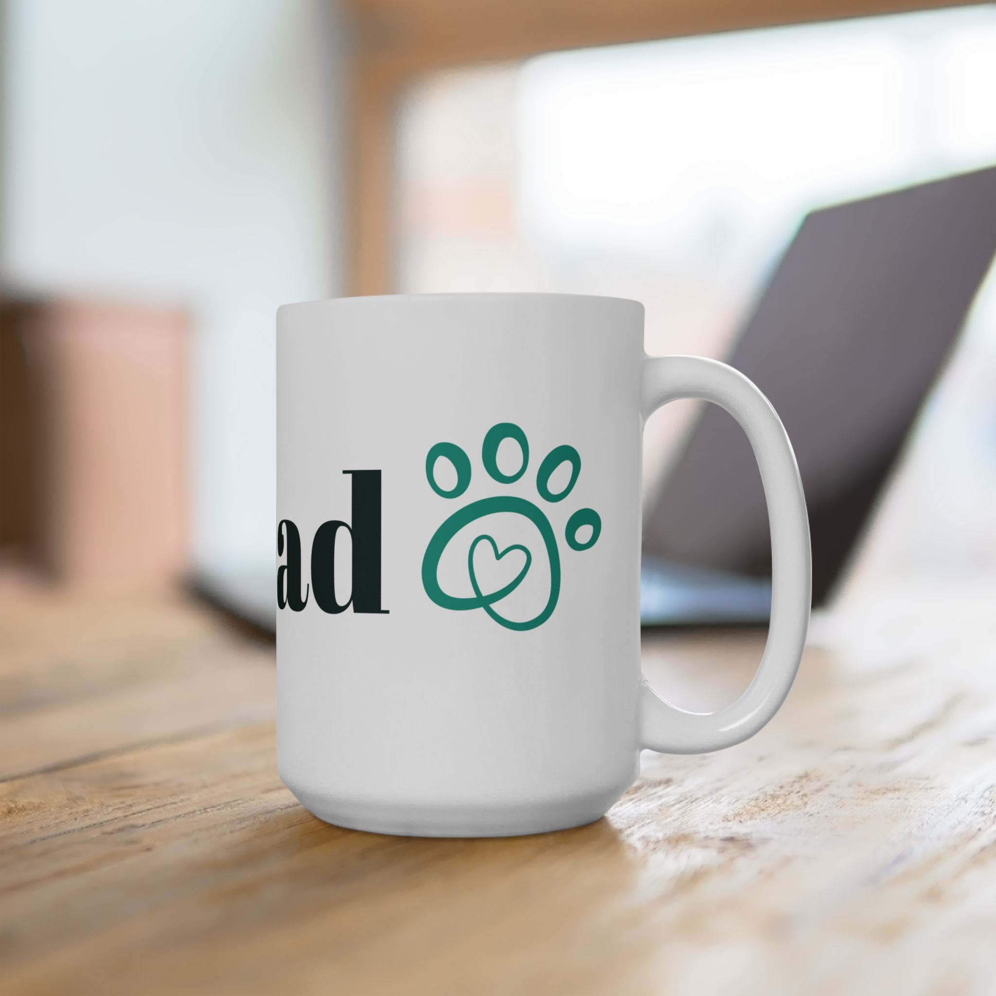 Dog Dad Ceramic Mug — Paw Print Coffee Cup for Pet Lovers (11oz & 15oz)