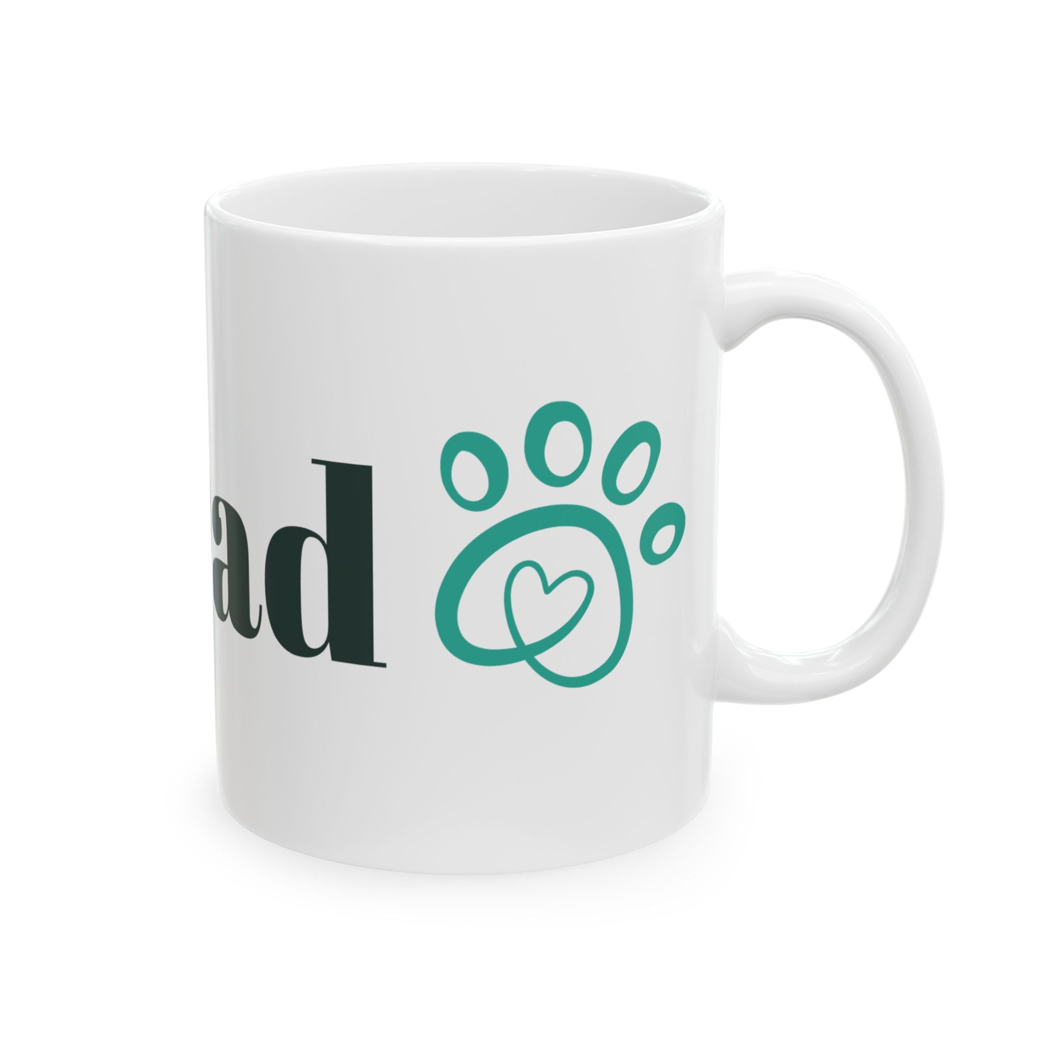 Dog Dad Ceramic Mug — Paw Print Coffee Cup for Pet Lovers (11oz & 15oz)