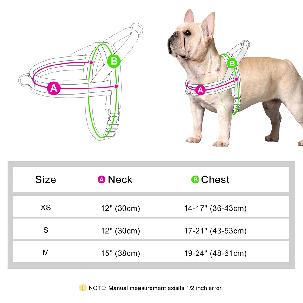 Padded No-Pull Dog Harness Vest – Adjustable, Soft Nylon