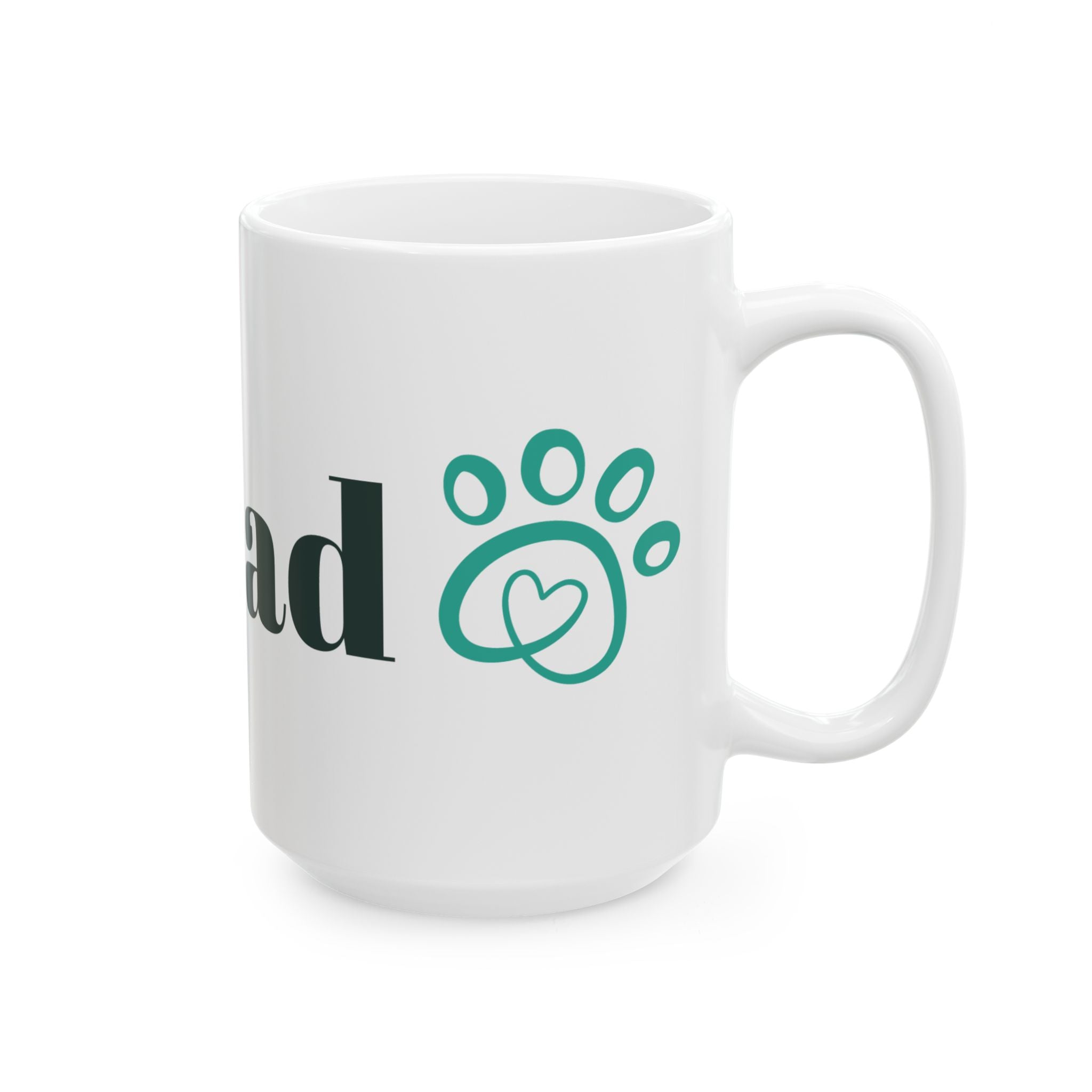 Dog Dad Ceramic Mug — Paw Print Coffee Cup for Pet Lovers (11oz & 15oz)