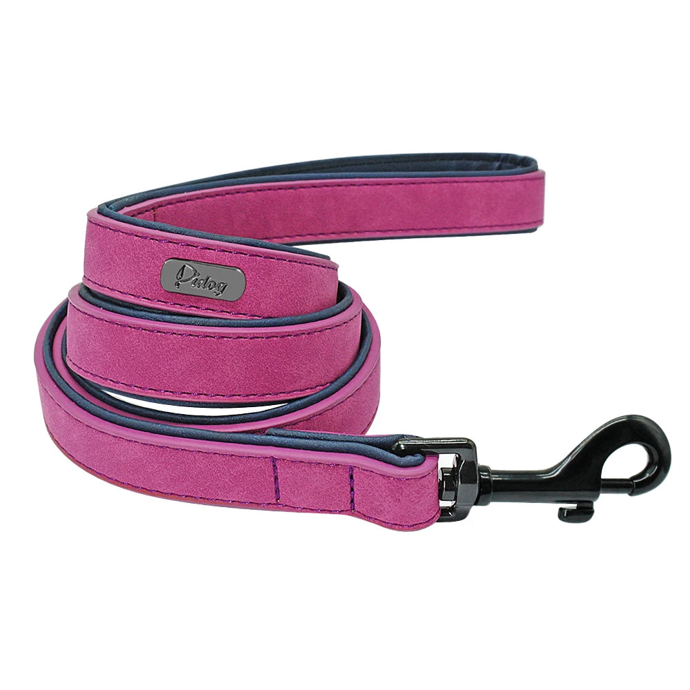 Leather Dog Leash 4 ft – Padded Handle, Heavy-Duty Lead