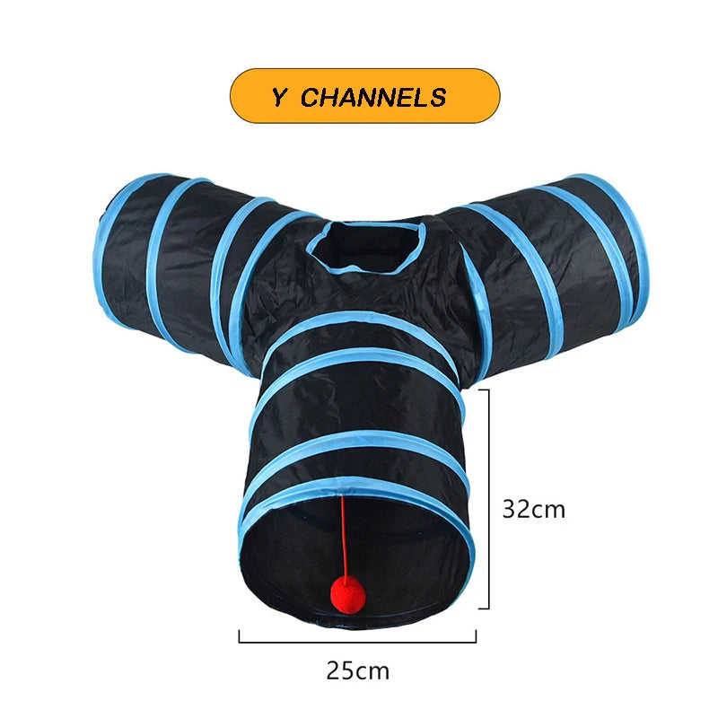 Foldable Cat Tunnel Toy – S-Shape & Y-Shape for Indoor Play