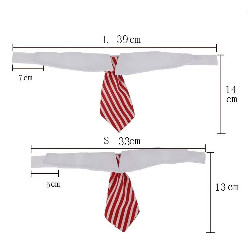 Striped Bow Tie Pet Collar – Adjustable for Cats & Dogs