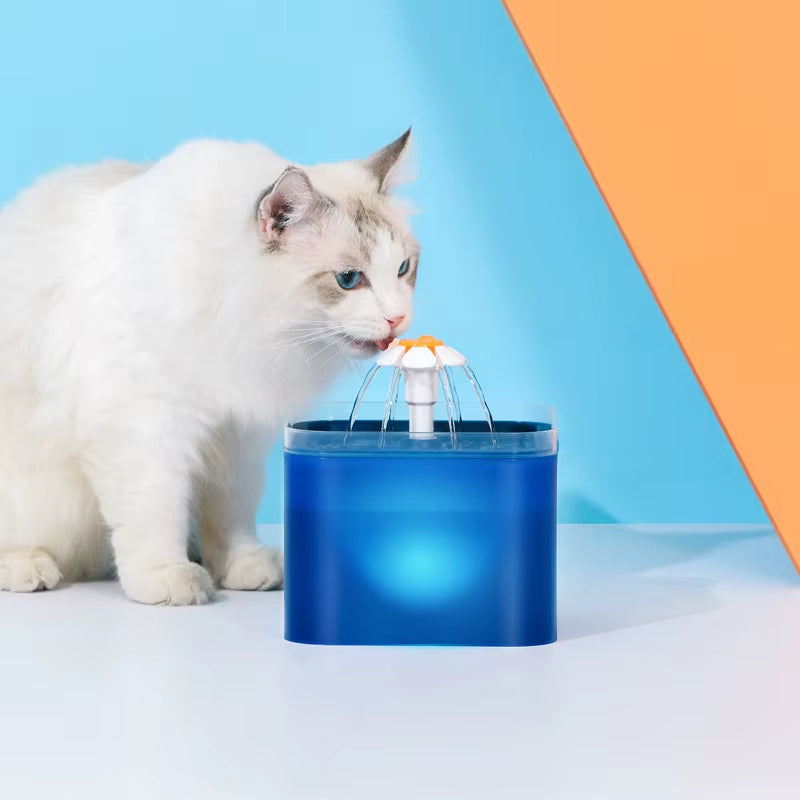2L Automatic Pet Water Fountain with LED & 4-Stage Filtration