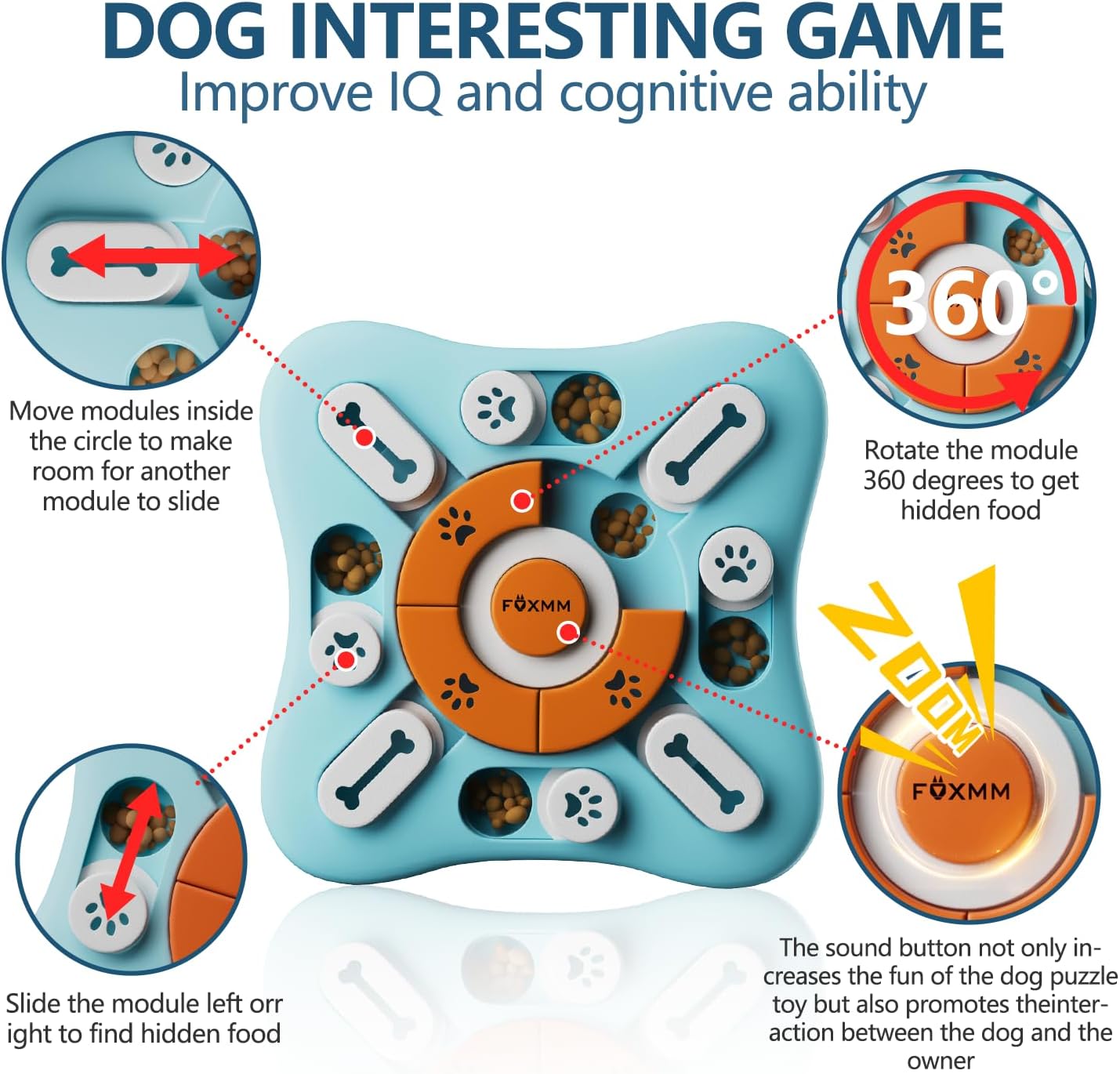 Interactive Dog Treat Puzzle Toy – Mental Enrichment & Slow Feeder with Squeak