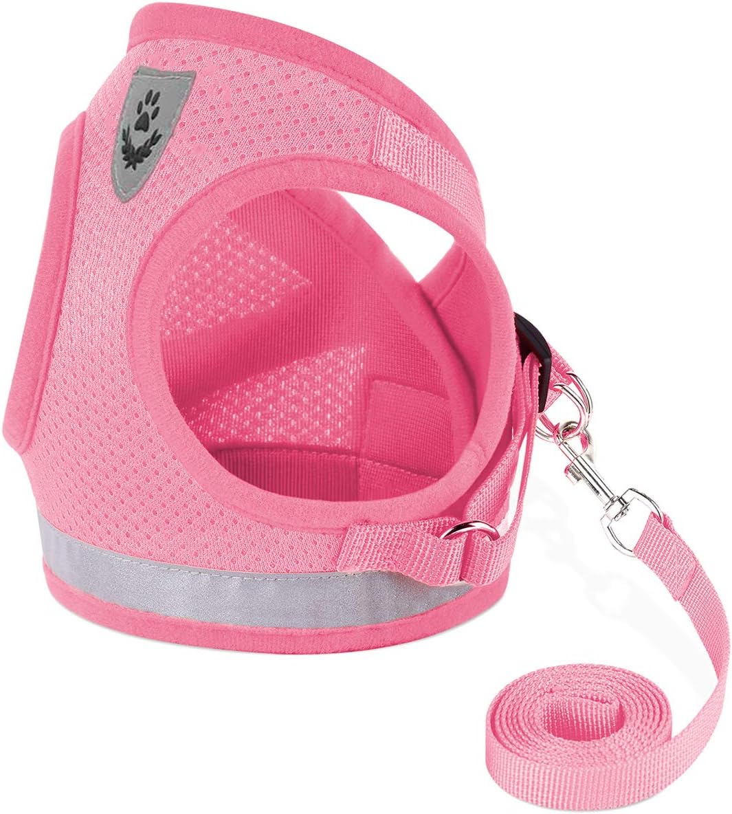Ultimate Escape Proof Cat and Puppy Harness with Leash Set - Adjustable Reflective Soft Mesh Vest for Outdoor Adventures