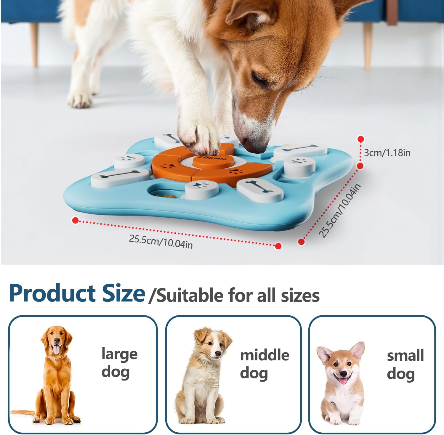 Interactive Dog Treat Puzzle Toy – Mental Enrichment & Slow Feeder with Squeak