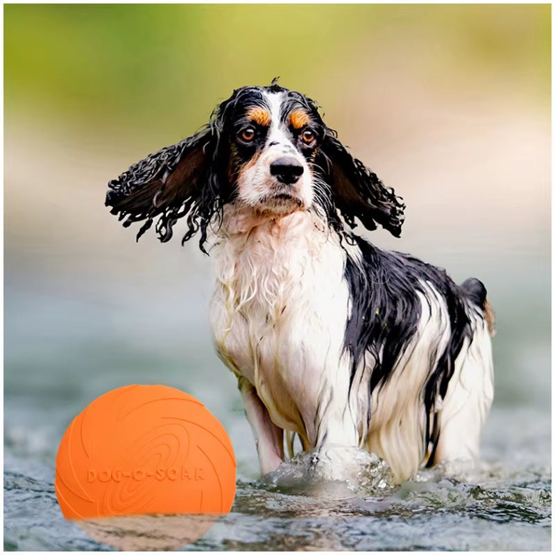 Interactive Silicone Flying Disc for Dogs – Chew-Resistant Fetch & Training Toy