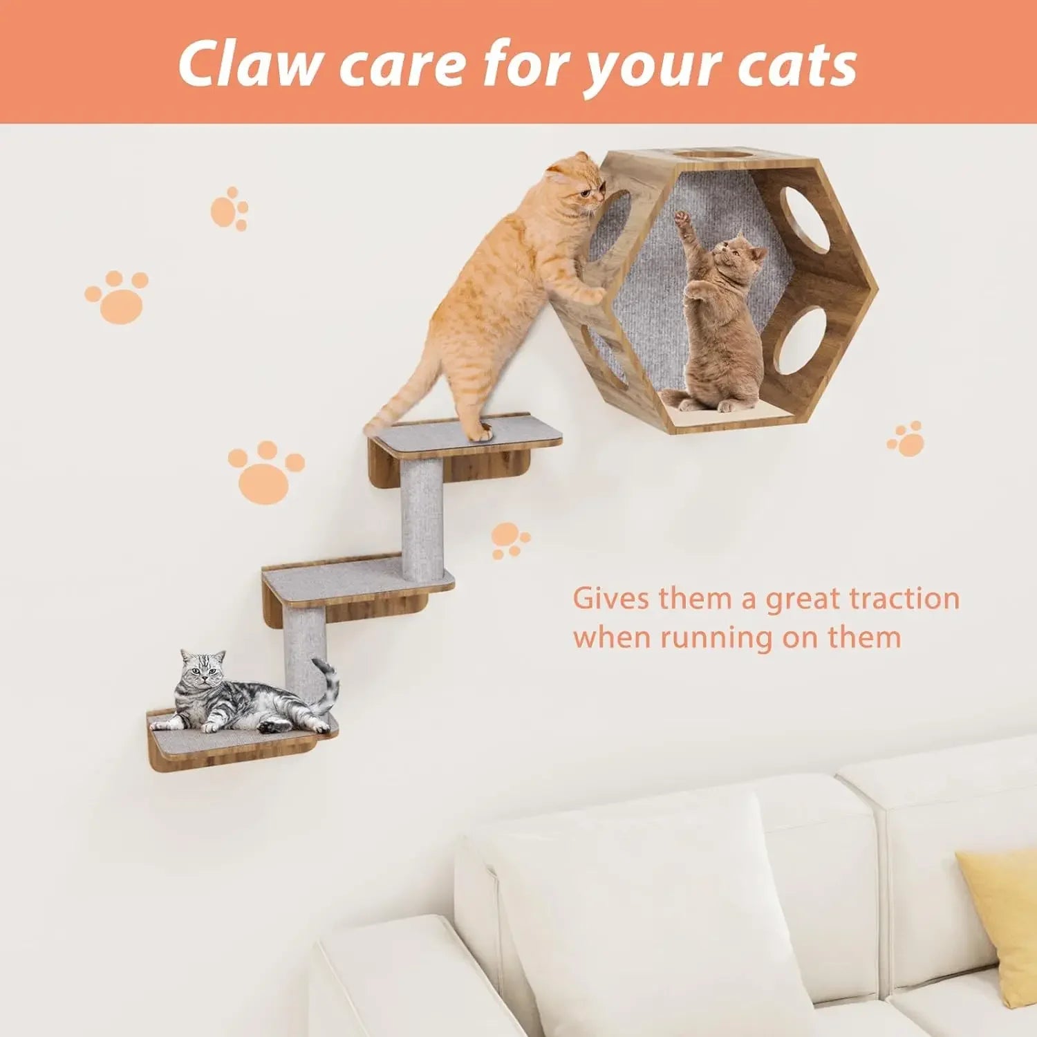 Self-Adhesive Cat Scratching Mat – Trimmable Furniture & Sofa Protector